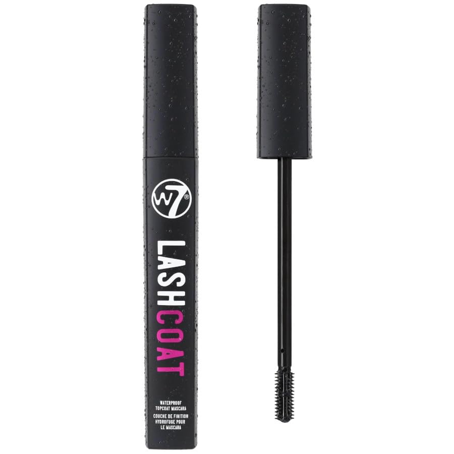 W7 Lash Coat Topcoat Waterproof Mascara, Black, 1 ml (Pack of 1)