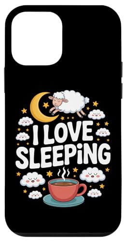 Me encantan las estrellas del café Sleeping Sheep Moon Carcasa para iPhone 12 mini
