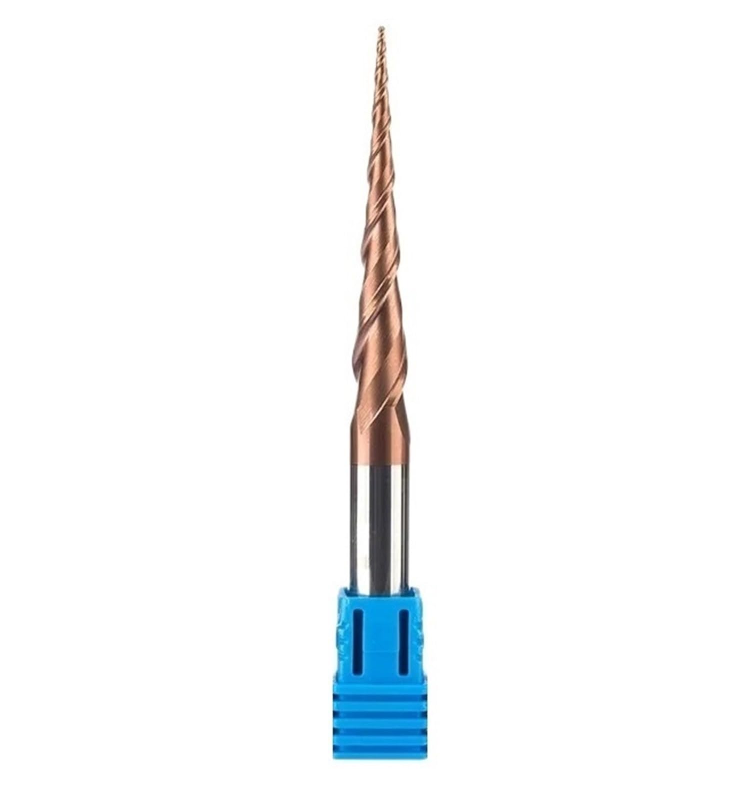 2 flety stożkowe frezy spiralne z tytanem HRC55, do grawerowania w drewnie i metalu, 2D 3D CNC węglik frez (R0,75*30,5*6*75)