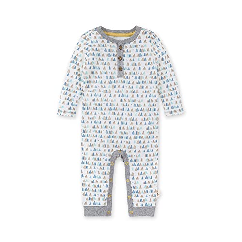 Image of Burt's Bees Baby Baby Boys' Long Sleeve Buttoned One piece Romper Jumpsuit