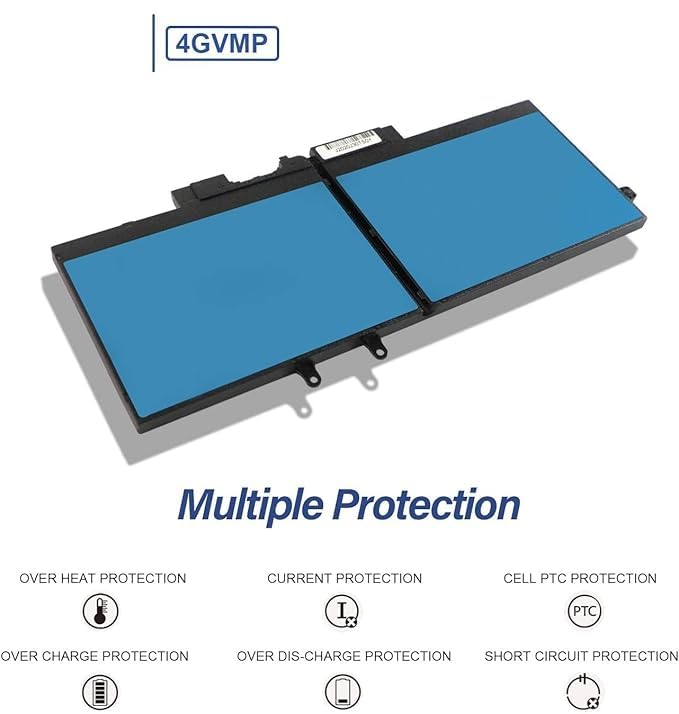 Image of 4GVMP Laptop Battery Compatible for Dell Latitude 5400 E5400 5500 E5500, Precision 3540 M3540 / 7590 7591 7791 2-in-1 1RF7WM 9JRYT 09JRYT 09JRYRY 0X77XY 0C5GV2 Laptop Battery