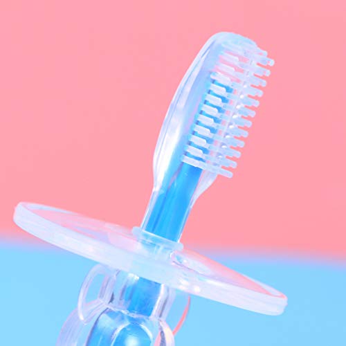Conjunto de escova de dentes de silicone para bebês, escova de dentes para bebês, escova de dentes d