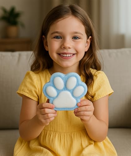 Image of Taba Squishies, Big Squishy Toy, Super Soft Large fufu Squishy Cat Paw 11CM Fidget Toy Stress Relief Toys Adults & Kids, Squishy Sensory Fidget Toys for Office, Study, and Travel (Blue and White)