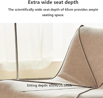 Single Seated Foam Sofa, Armless Floor Sofa, Mid Century Floor Sofa, Soft Floor Lounge Chair Lazy Sofa Accent Chair for Living Room Bedroom Salon Office White-1