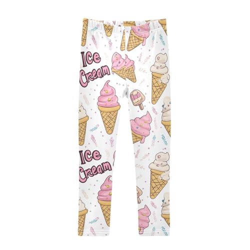Ice Creams Girls' Leggings Toddler Doodles Kids Yoga Pants Dance Active Tights 4T