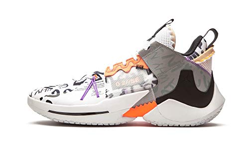 Jordan Why Not ZER0.2 SE, Zapatillas Hombre, White/Orange Pulse/Black/Particle Grey, 48.5 EU