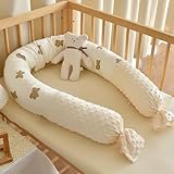 GYCF Almohada Dormir de Lado, Cojín Barandilla de Decorativos, Suave Parachoques Serpiente, Cojín Protector de Cama contra Caídas, Anticolisión Alfombra Cama,B08,180CM