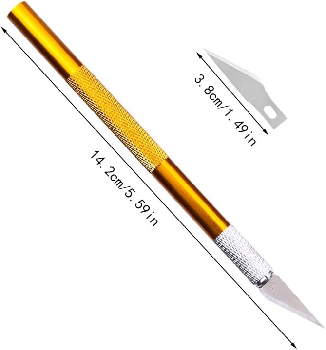 LMDZ Leather Craft Carving Tool Stainless Steel Leather Carving Knife Cutting Knife with 5 Replacement Blades 10 Types to Choose - (Color: Type9)