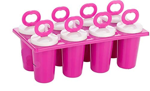 LEAWALL� Plastic Ice Tray Candy Maker Kulfi Maker Popsicle Mould Set Home Party Supplies Ice Cream Mold Scoop Circular Popsicle Sticks Holder Ice Cube Tray Spoon(1PCS)