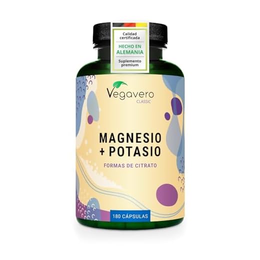 Magnesio + Potasio Vegavero® | Sin Aditivos & Apto Para Veganos | Testado en Laboratorio | 180 Cápsulas | Electrolitos & Sales Minerales | Relajante Muscular