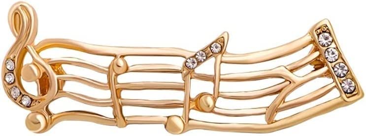 Spilla in metallo con nota musicale for donna uomo strass Happy Song spilla classica for feste da ufficio Spille da regalo for donna