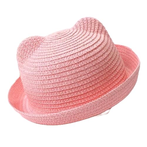 Toddler, Preschooler, Children, Kids Cat Ear Straw Bucket Sun Hats, Assorted Colors Multicolor