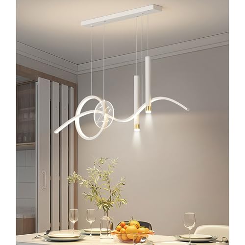 Linear Chandelier 43in Modern Regulable Lámpara Techo LED Suspendida 38W 4