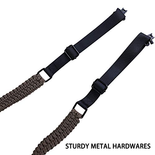 Sutekus Two Point Rifle Sling Paracord Gun Sling With Swivels Length Adjustable From 47" To 63" (Brown) #TOP2