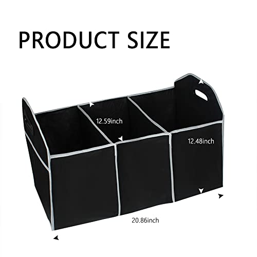 Cxccoi Foldable Multi-Purpose Trunk Organizer For Car,With 3-Grid&Side Extende Pockets&Portable Handles Keep Your Trunk Tidy,Universal Car Storage Organizer,Closet Organizers,Pantry Organization #TOP1