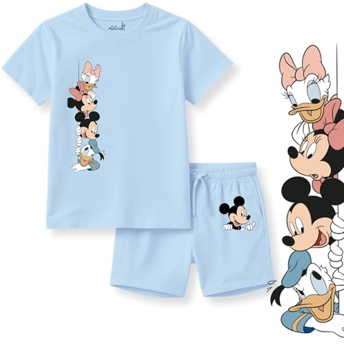 Image of minicult kids Kids Cotton Shorts and Matching Tshirt Coord clothing set with Cute Prints Clothing Set (200gsm Cotton Fabric)(pack of 2)
