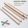 Balsa Wood Sticks Wood Strips 3/4" x 12", 6 PCS Wooden Dowels Sticks for Crafts, Square Wooden Dowel Rods for Crafting, Unfinished Lumber for Miniature Architectural Model Building Supplies #2