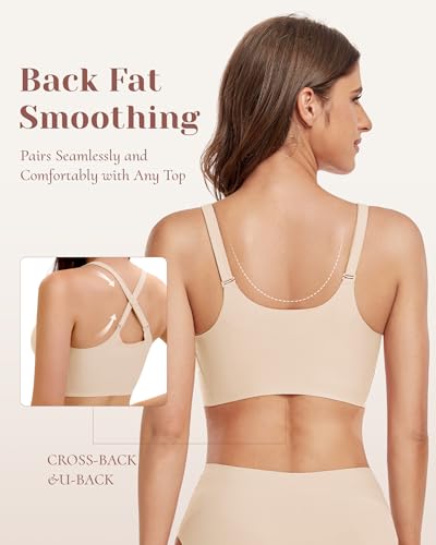 Image of 3-Pack Wireless Womens Bras No Underwire Seamless Jelly Bra Light Support Pullover Bralette Ultra Comfort Tshirt Bra