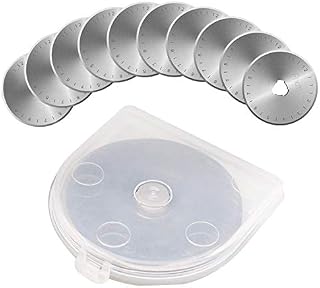 WADEO Rotary Cutter Blades 45 mm x 10 Pack, Highly Sharp SKS-7 Rotary Cutter Blades, Compatible with Olfa, Fiskars, Suits Cutting Mat Quilting Accessories and Craft Supplies