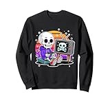 Photo Gallery scheletro gamer halloween teschio pixel retro gaming felpa Photo Gallery scheletro gamer halloween teschio pixel retro gaming felpa