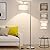 Boncoo Modern Floor Lamp for Bedroom, Dimmable Silver Floor Lamps for Living Room with Adjustable Shade, Tall Standing Lamp Nickel Finish Reading Light for Office Dorm Nursery, 9W LED Bulb Included