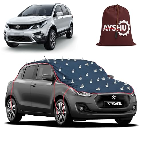 Image of AYSHU Water-Resistant Spike Car Cover for Tata Hexa - Protects from Dogs, Monkeys, Dust, Sunlight & UV - Full Roof Universal Fit