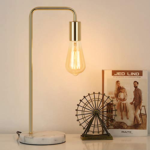 HAITRAL Industrial Table Lamp - Small Desk Lamp for Bedroom, Office, Living Room Gold/Rose Gold