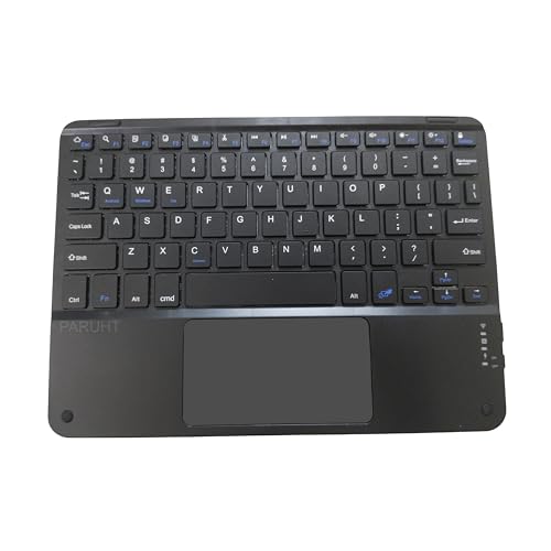 Image of Wireless Bluetooth Keyboard with Touchpad Rechargeable Slim Lightweight Like Air Multi-Device Portable for Tablet, Laptop, Smart TV, PC, Black BTW-TOUCH50