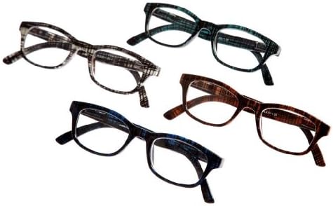 4 Pack of Plaid Reading Glasses +2.50