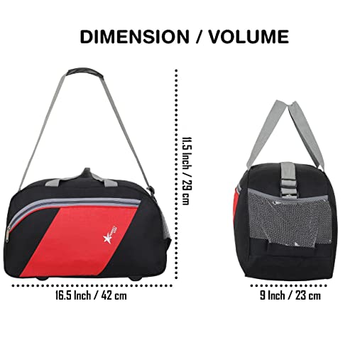 Image of PERFECT STAR 40L Duffle Bags for travellings | Carry Bag for Women Travel | Bag for travellin | Travel Bag for man | Luggage Bags for Women (Black RED)