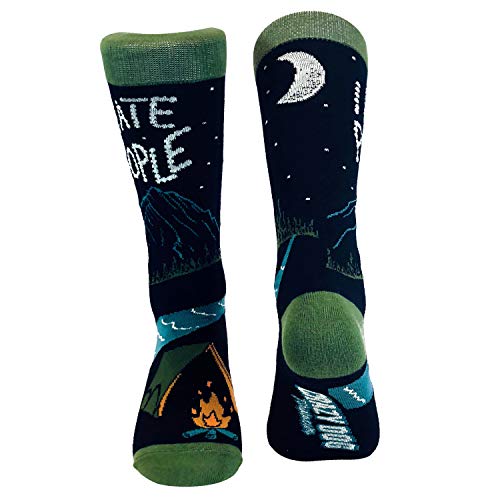 Mens I Hate People Socks Funny Camping Sarcastic Introvert Outdoor Cool Joke Sock
