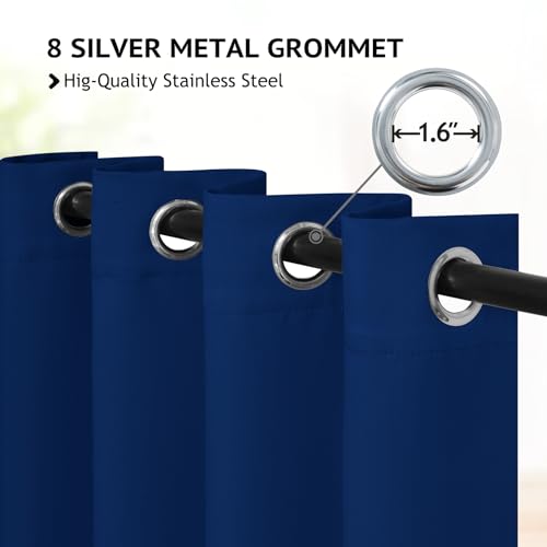 Image of COSVIYA Grommet Room Darkening Royal Blue Curtains 84 inch for Bedroom | Light Blocking,Insulated Thermal ,Curtains for Living Room, Blackout Thick Polyester Window Drapes,52x84 inches, 2 Panels