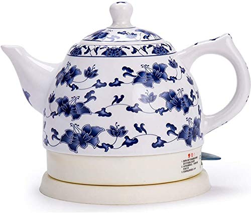 EKAYG Bouilloire Bouilloire Électrique En Céramique Bouilloire Sans Fil Bouilloire À Thé, Bouilloire À Thé Vintage 1L, 1350W Eau Rapide Pour Le Thé, Le...