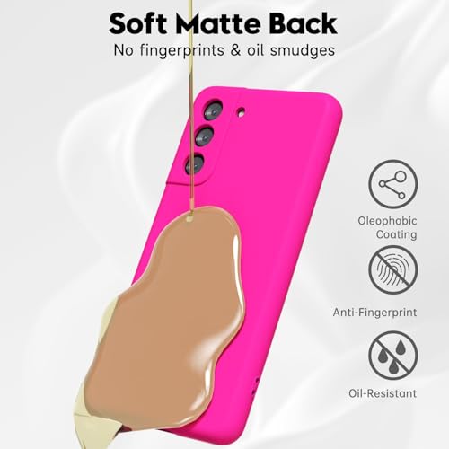 LoeoeL for Samsung Galaxy S21 Plus Phone Case Silicone, Fluorescent Neon Hot Pink Bright Color Matte TPU, Minimalist Ultra Thin Slim Soft Rubber Gel Girly Cute Case for Women Men, Camera Cover by LoeoeL - Used condition - Image 6