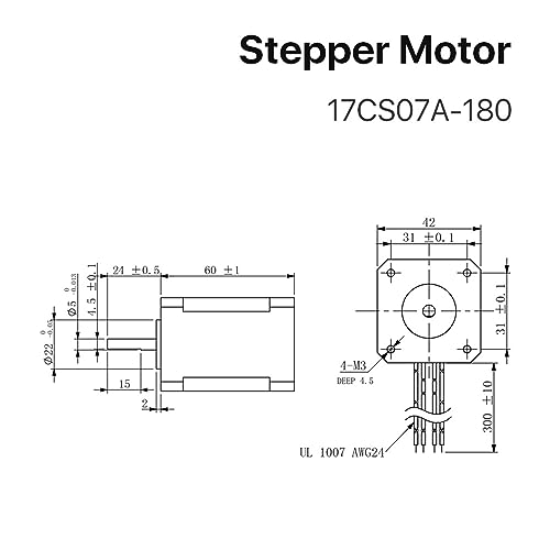 Moteur pas à pas 2 phases 17CS07A-180 de haute précision