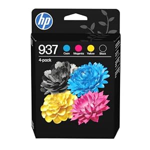 HP 937 Noir, Cyan, Jaune et Magenta, 4 Cartouches Encre Originales