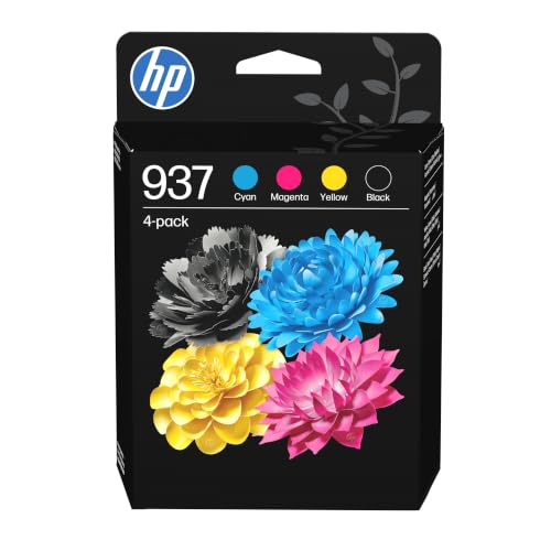 HP 937 Negro, Cian, Magenta, Amarillo, Pack de 4 Cartuchos Tinta Originales
