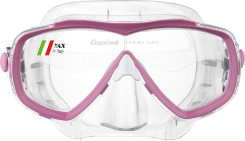 CRESSI Estrella Mask Clear/Pink - Máscara Estrella para Buceo y Snorkel, Transparente/Azul, Talla Única, Unisex