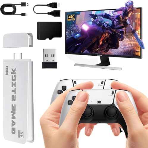 Console rétro 4K HDMI Portable Game Stick TV Console de Jeu intégrée 20000 Jeux avec contrôleur sans Fil 2.4G, Plug and Play Console rétro, Cadeau pour Noël