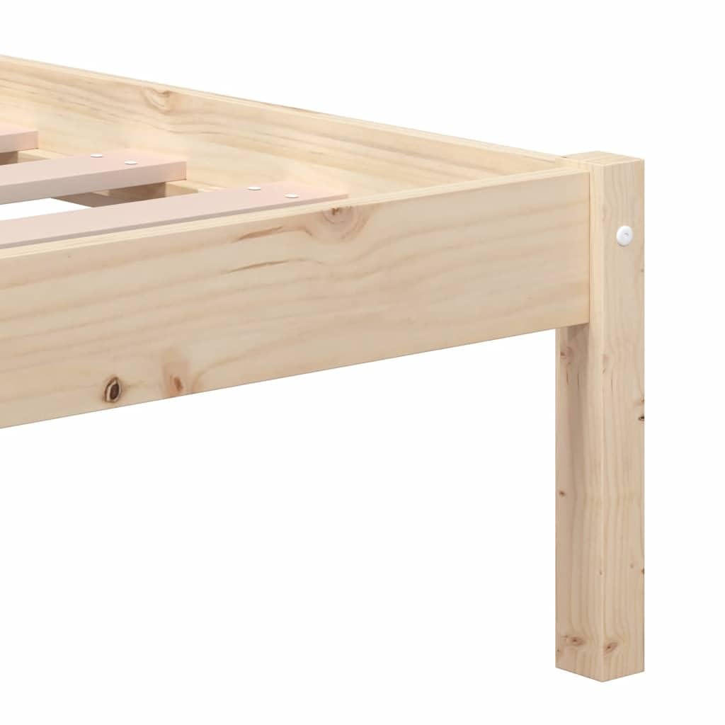 Lite drewno sosnowe z zagłówkiem klasyczny model brąz 135x190cm | Rama łóżka 135x190 cm lite drewno sosnowe z zagłówkiem solidne listwy