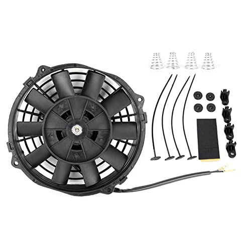 Ventilador Delgado de 7 Pulgadas, Ventilador de Refrigeración de Radiador Eléctrico Push Pull, Termo de 12 V con Kit de Montaje, Negro Universal