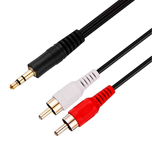 Cmple - 25Ft 3.5Mm To Rca Audio Stereo Cable, 3.5Mm To 2-Male Rca Adapter Audio Cable, Y Splitter Design Stereo Audio Rca Male Cable, Aux Cord For Stereo Receiver Speaker Smartphone Tablet - 25 Feet #TOP1
