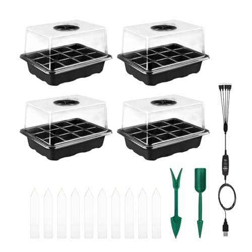 Planting Sashimi – Cupola d'acqua per la coltivazione della serra, set di controllo temporizzazione | Piastra di estensione 'altezza, guscio di avviamento con luce di crescita, 12 compresse di