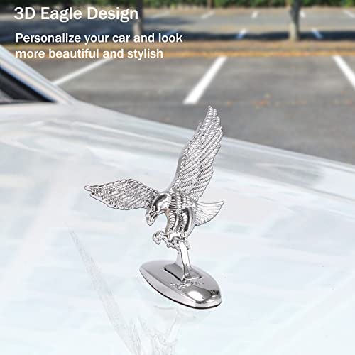 Hood Ornament, 2Pcs 3D Car Emblem Eagle Stickers Car Decal Sticker Pack Logo Waterproof Self-Adhesive Non-Rusting Hood Eagle Stand Sticker Car Accessories For For Cars, Trucks, Motorcycles, Bikes #TOP2