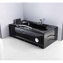 1 Person Massage Hydrotherapy Black Corner Bathtub Tub, FREE Remote Control and Inline Water Heater 001A