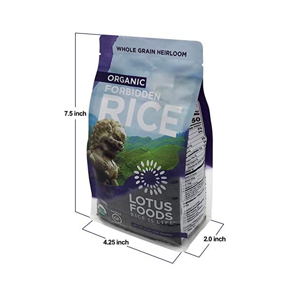Lotus Foods Bulk Organic Forbidden Black Rice – Gluten-Free, Gourmet & Certified Organic Heirloom Whole Grain Rice, 0.94 pound (Pack of