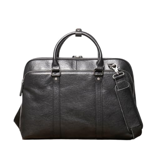 Men's leather handbag, cowhide shoulder crossbody business briefcase, computer bag