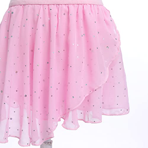 Idopip Ballet Leotards For Girls Sequin Cap Sleeve Ballet Dance Dress Glitter Chiffon Tutu Skirted Leotard Ballet Dance Outfit Gymnastics Ballerina Dancewear Costume For Toddler Kids Pink 3-4 Years #TOP4