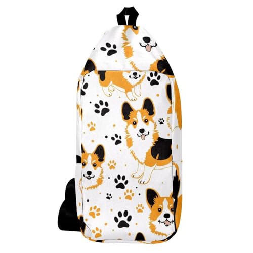 Sac à dos à bandoulière Corgi homme femme sac de poitrine multicolore