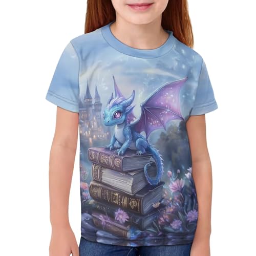Image of WELLFLYHOM Kids Tshirts Girls Boys Short Sleeve Crewneck Tees Shirts Casual Sport Pullover Tops Size 3-16 Years
